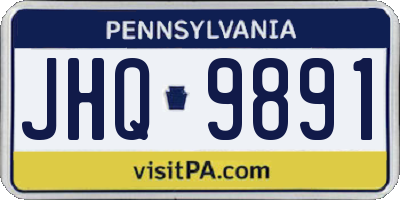 PA license plate JHQ9891