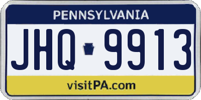 PA license plate JHQ9913