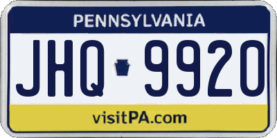PA license plate JHQ9920