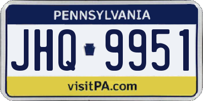 PA license plate JHQ9951