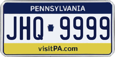 PA license plate JHQ9999