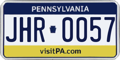 PA license plate JHR0057