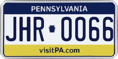 PA license plate JHR0066