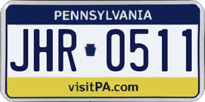 PA license plate JHR0511