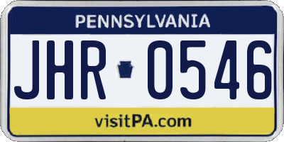 PA license plate JHR0546