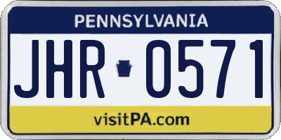 PA license plate JHR0571