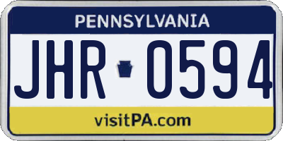 PA license plate JHR0594