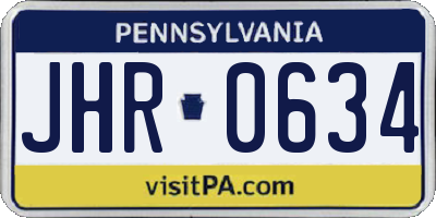 PA license plate JHR0634