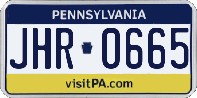 PA license plate JHR0665