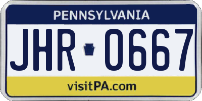 PA license plate JHR0667