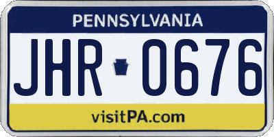 PA license plate JHR0676