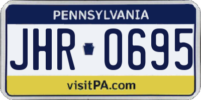 PA license plate JHR0695
