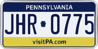 PA license plate JHR0775