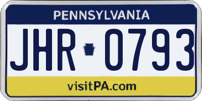 PA license plate JHR0793