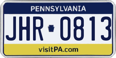 PA license plate JHR0813