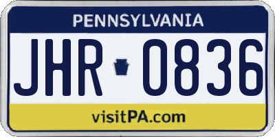 PA license plate JHR0836