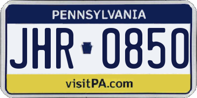 PA license plate JHR0850