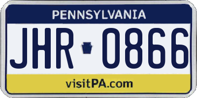 PA license plate JHR0866