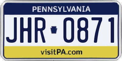 PA license plate JHR0871
