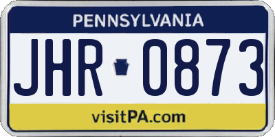 PA license plate JHR0873