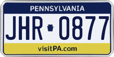 PA license plate JHR0877