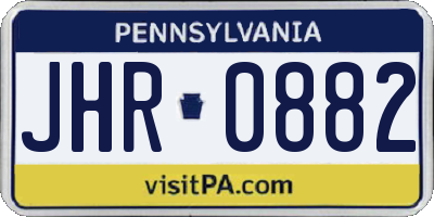 PA license plate JHR0882