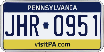 PA license plate JHR0951