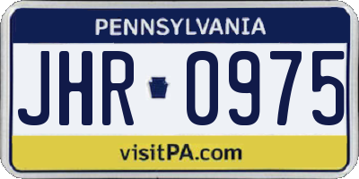 PA license plate JHR0975