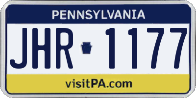 PA license plate JHR1177