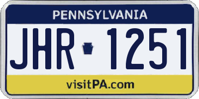 PA license plate JHR1251