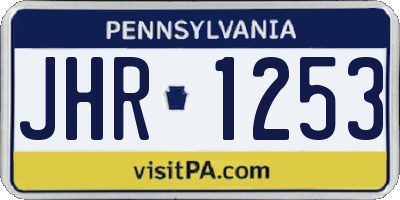PA license plate JHR1253