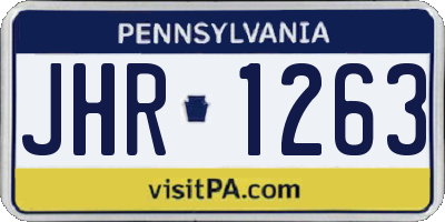 PA license plate JHR1263