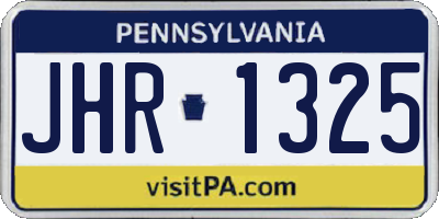 PA license plate JHR1325
