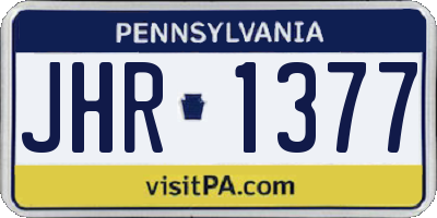 PA license plate JHR1377