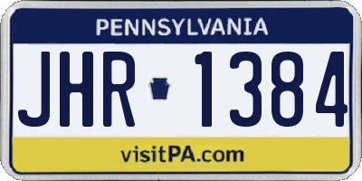 PA license plate JHR1384