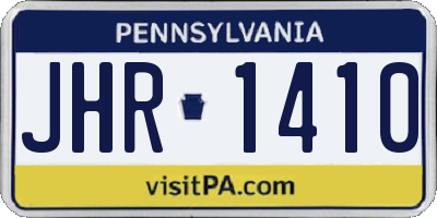 PA license plate JHR1410
