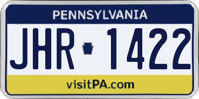 PA license plate JHR1422