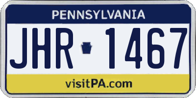 PA license plate JHR1467