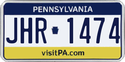 PA license plate JHR1474