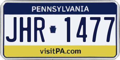 PA license plate JHR1477
