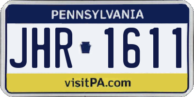 PA license plate JHR1611
