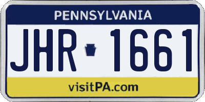 PA license plate JHR1661