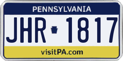 PA license plate JHR1817