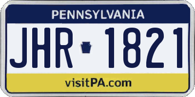 PA license plate JHR1821