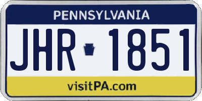 PA license plate JHR1851