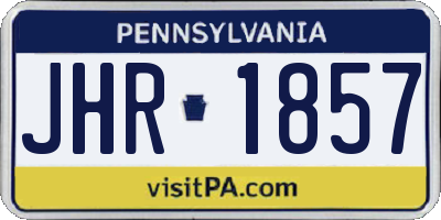 PA license plate JHR1857