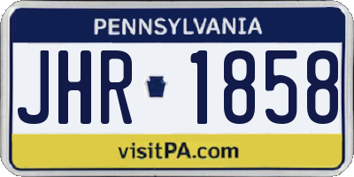 PA license plate JHR1858