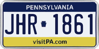 PA license plate JHR1861