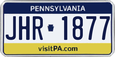 PA license plate JHR1877