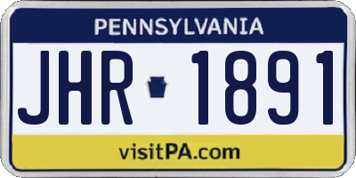 PA license plate JHR1891